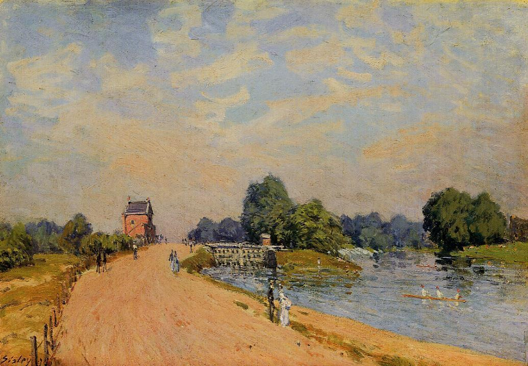 alfred sisley the road from hampton court:作品描述