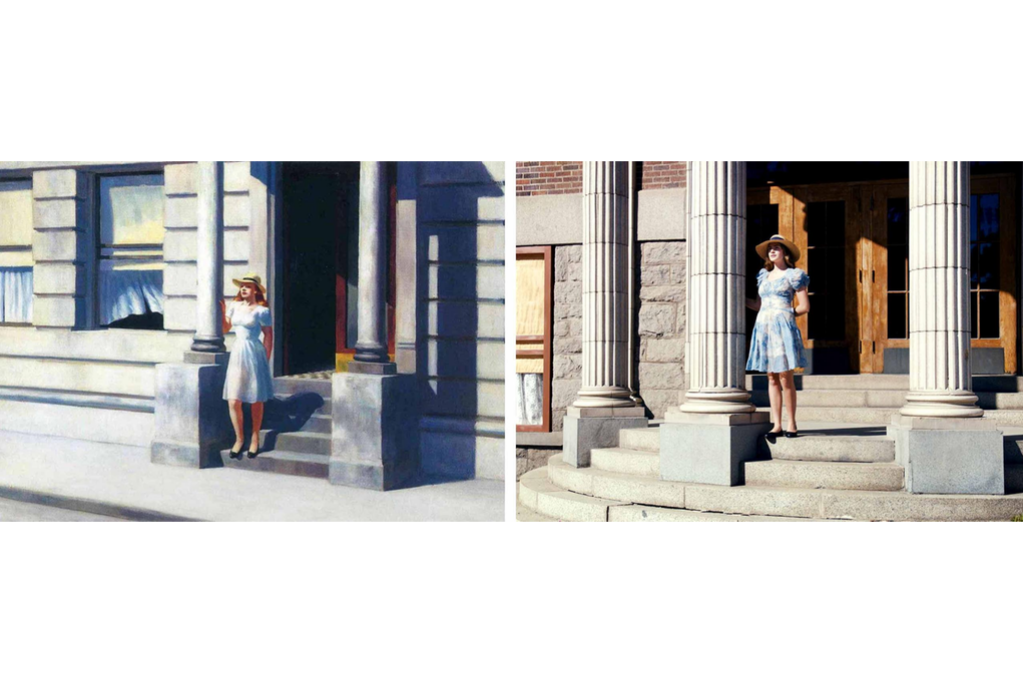 Картины Эдварда Хоппера и кадры из фильма «Две или три вещи, которые я знаю об Эдварде Хоппере». Ист