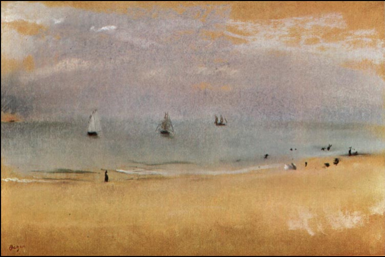 Эдгар Дега. Пляж с парусными лодками