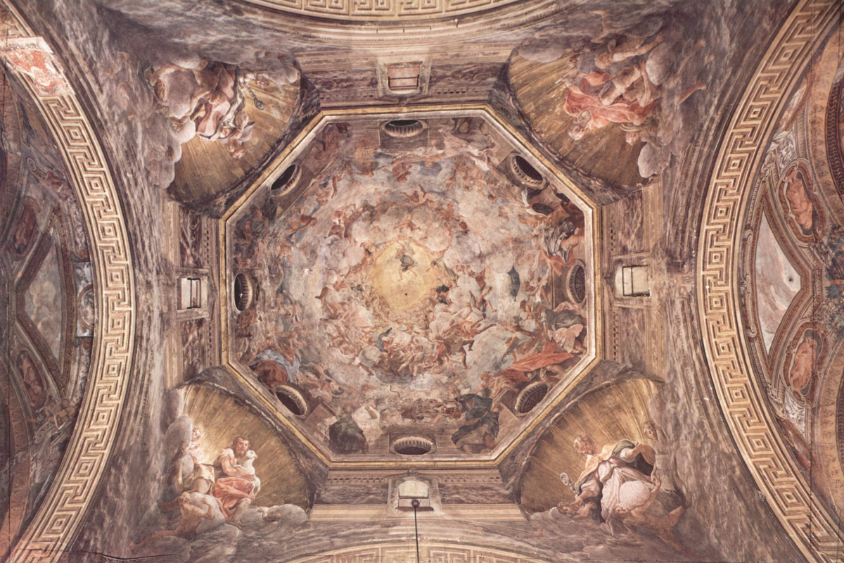 Антонио Корреджо. Роспись купола в кафедральном соборе, Благовещение. Общий вид