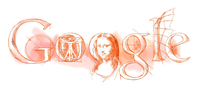 Дудл «553 года со дня рождения Леонардо да Винчи»