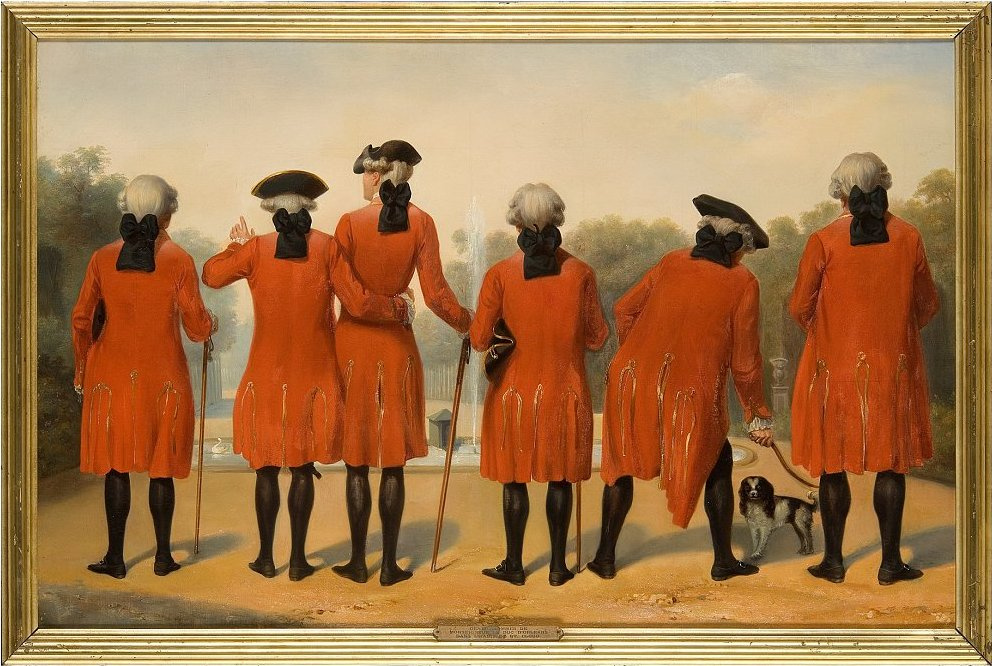 Феликс Филиппото, «Джентльмены герцога Орлеанского в камзолах Сен-Клу» (1839)