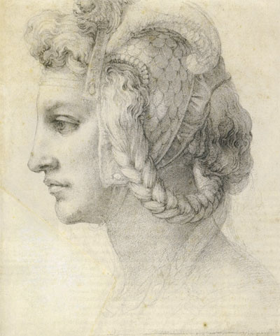 Микеланджело Буонарроти. «Идеальная голова женщины», предположительно маркиза ди Пескара, 1525 г. 
Б