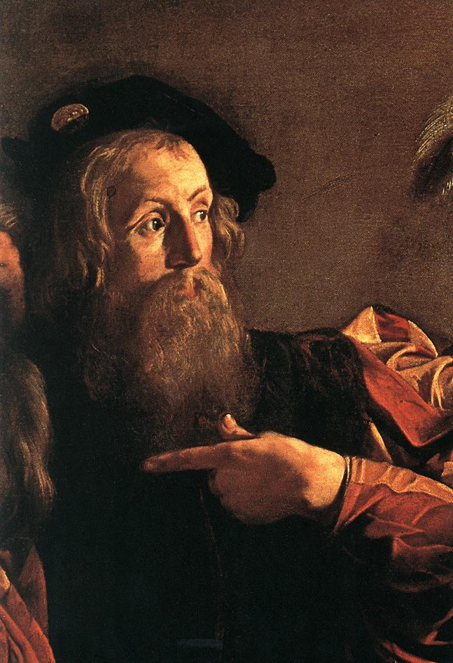 Микеланджело Меризи де Караваджо. Призвание апостола Матфея. Фрагмент