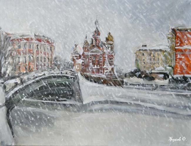 Фёдор Иванович Жуков. Снегопад над городом