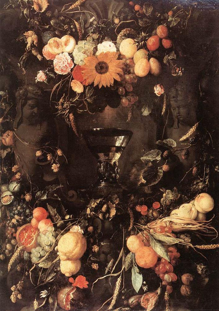 Ян Давидс де Хем. Фруктово-цветочный натюрморт