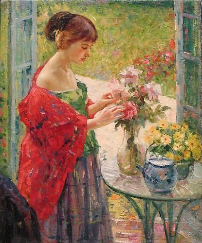 Ричард Эдвард Миллер. Расставление цветов. 1912