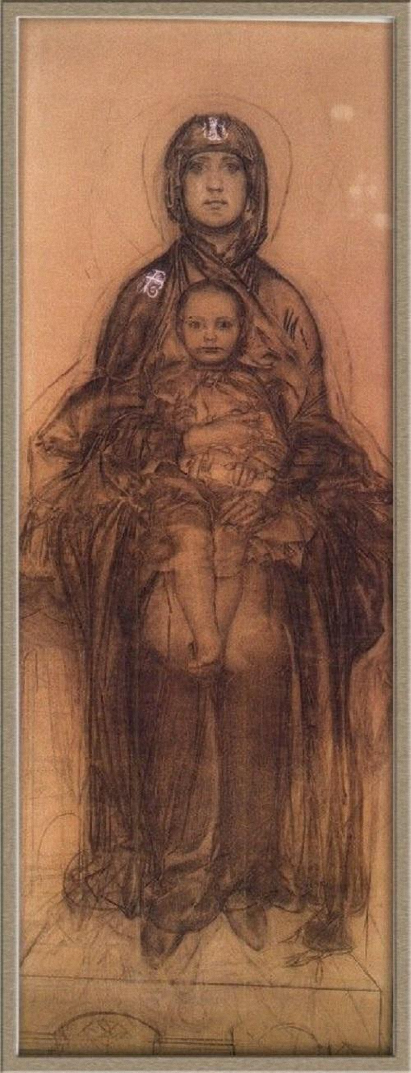 Михаил Александрович Врубель. Богородица с Младенцем (эскиз для иконостаса Кирилловской церкви в Киеве)