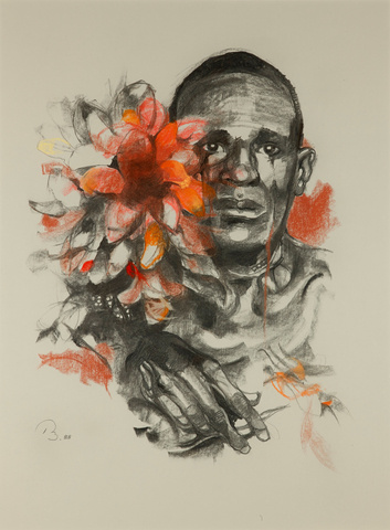 Рут Баумгарте. Красные цветы. Африка