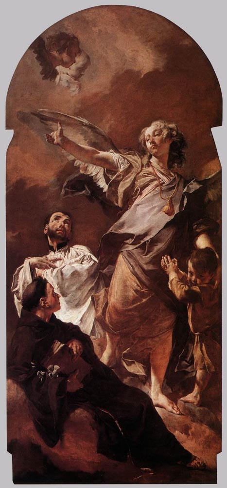 Джованни Баттиста Пьяццетта. Ангел-хранитель со святыми Антонием Падау И Гаэтано Тьене