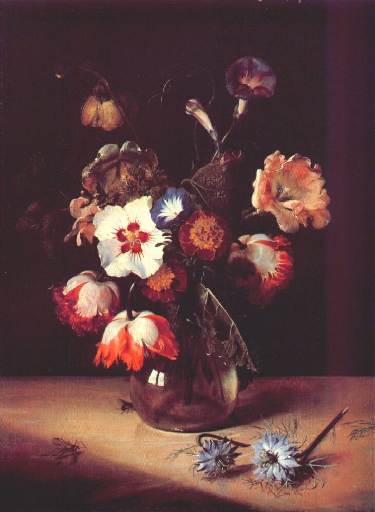 Ян де Брей. Цветы в стеклянной вазе