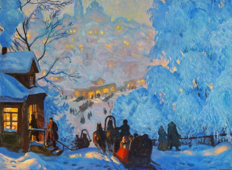 Морозный день картина бориса кустодиева