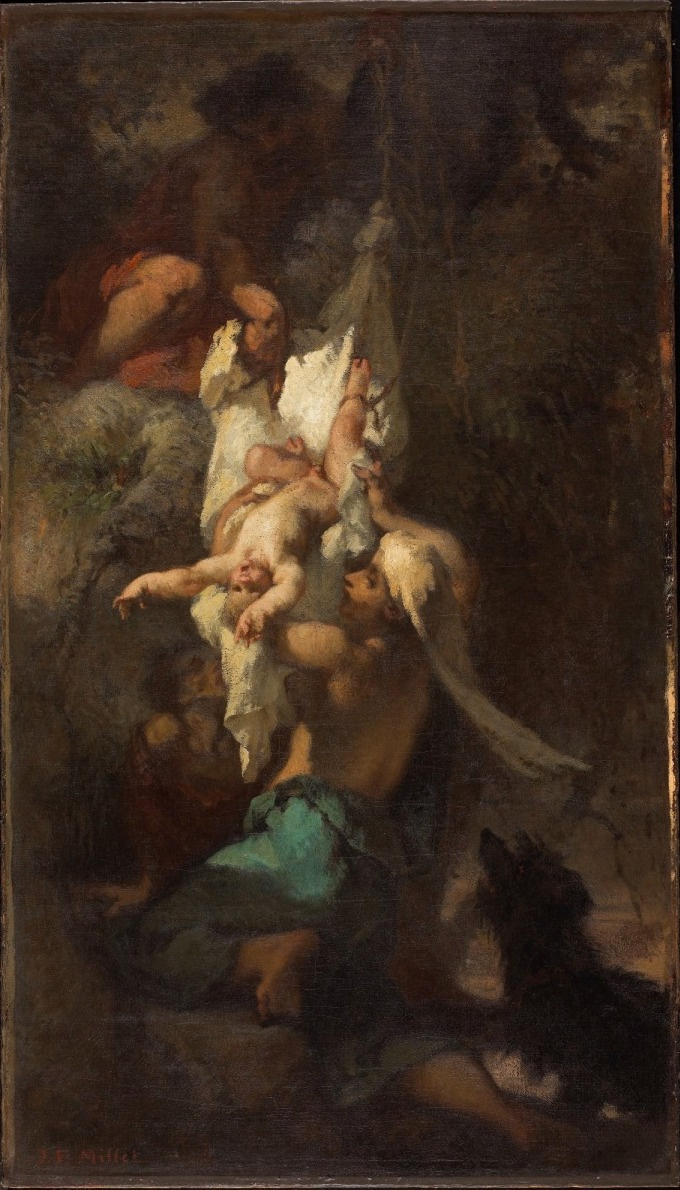 Жан-Франсуа Милле. Младенец Эдип, снимаемый с дерева