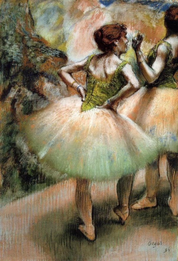 Эдгар Дега. Балерины в розовом и зеленом