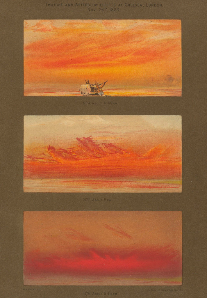 Уильям Ascroft. Frontispiece of The Eruption of Krakatoa, and Subsequent Phenomena: Report of the Krakatoa committee of the Royal Society (1888), ed. by G.J. Simmons.