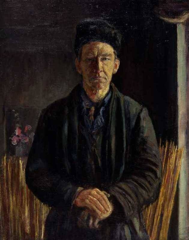 Сергей Михайлович Романович. Автопортрет на фоне циновки
