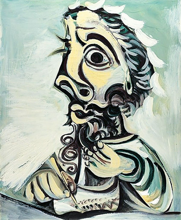 Пабло Пикассо. Бюст пишущего мужчины 2