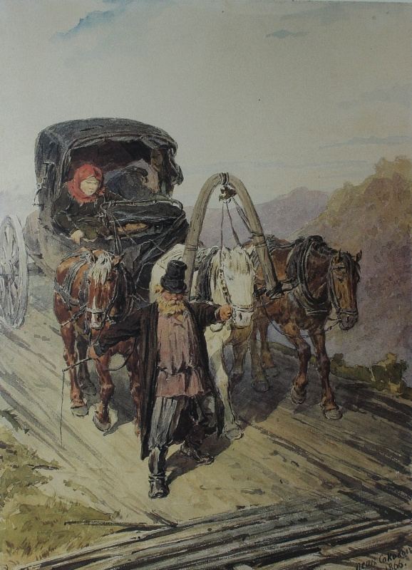 Петр Петрович Соколов. «Тройка» 1866  42,3х30,7