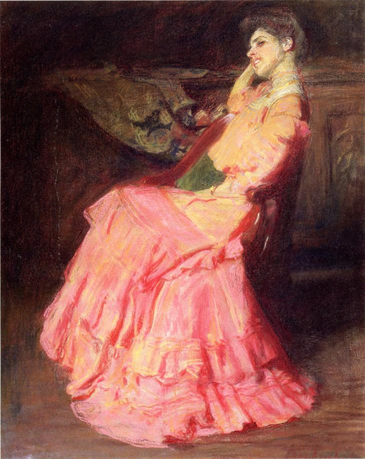 Томас Поллок Аншутц. Девушка в розовом платье
