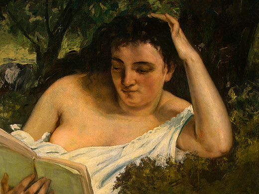 Гюстав Курбе. Молодая женщина за чтением, фрагмент1