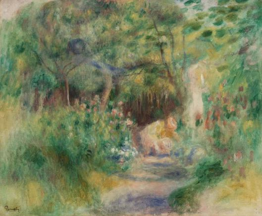 Пьер Огюст Ренуар. Пейзаж с женщиной в саду