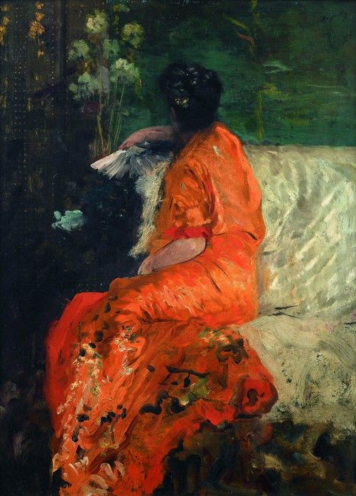 Джузеппе де Ниттис. Оранжевое кимоно