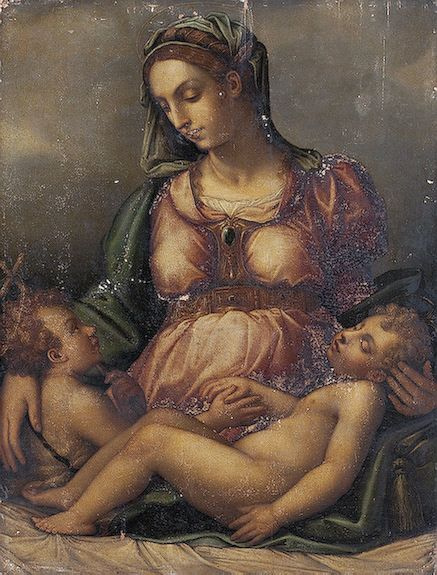 Джорджо Вазари. Мадонна с Младенцем и Иоанном Крестителем (копия 16 в. с оригинала Вазари)