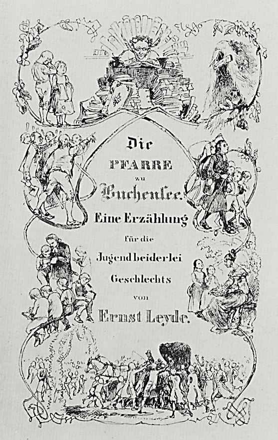 Адольф фон Менцель. Титульный лист к сочинению Эрнста Лейде: "Церковный приход на Бухензее "