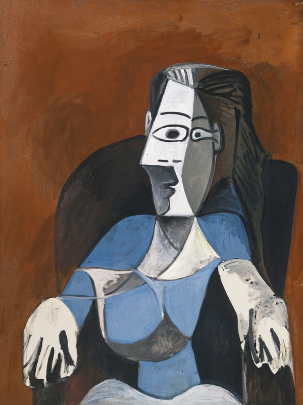 Пабло Пикассо. Женщина, сидящая в черном кресле