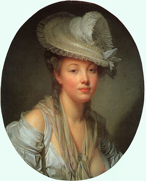 Жан-Батист Грёз. Молодая женщина в белой шляпе
