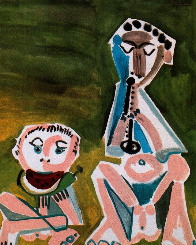 Пабло Пикассо. Флейтист и человек с арбузом