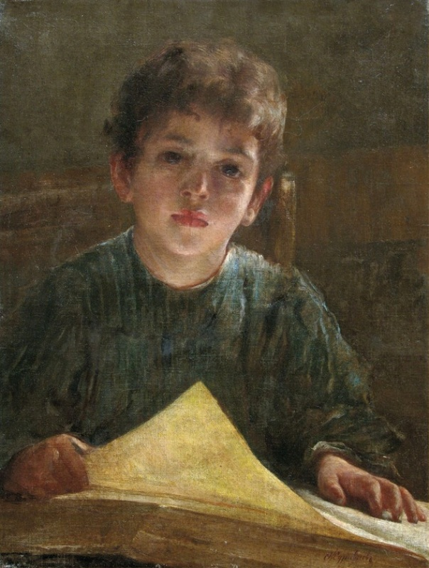 Фирс Сергеевич Журавлев. Мальчик с книгой. Частное собрание