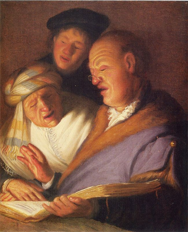 Рембрандт Харменс ван Рейн. Три певца (Аллегория слуха)
