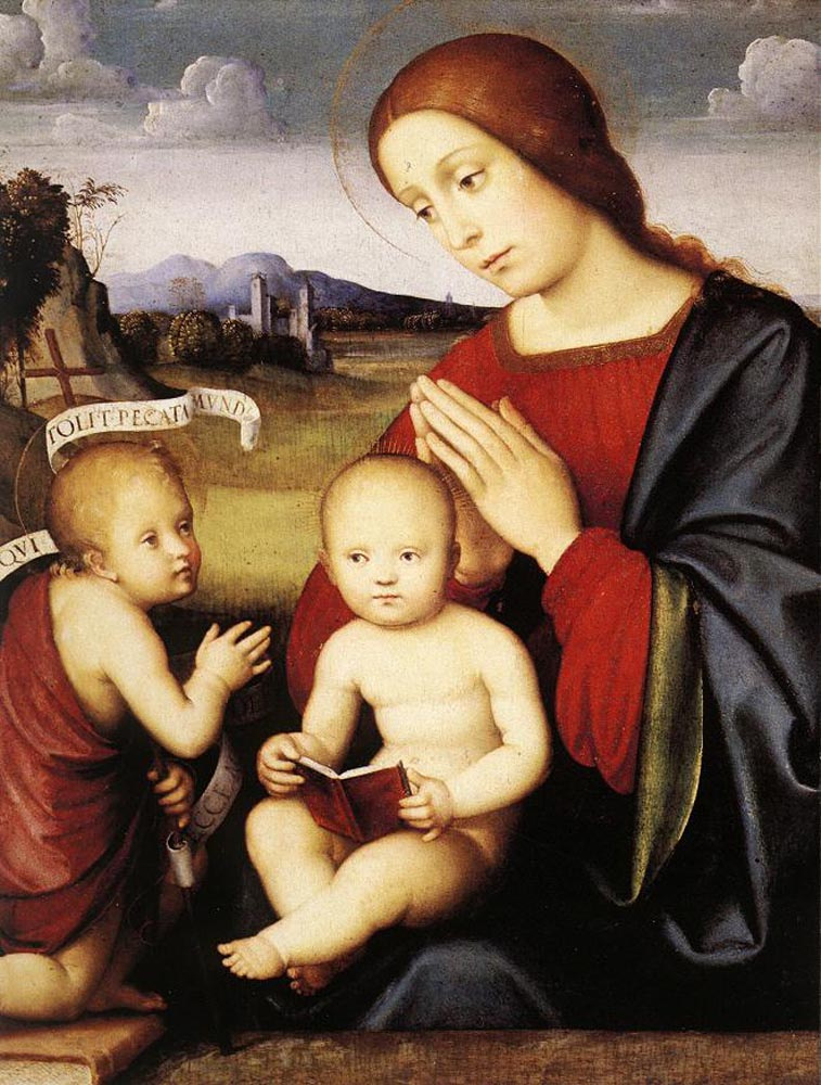 Франческо Франча. Мадонна с младенцем и младеец Святой Иоанн Креститель