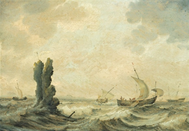 Ян Порселлис. Лодки в неспокойном море