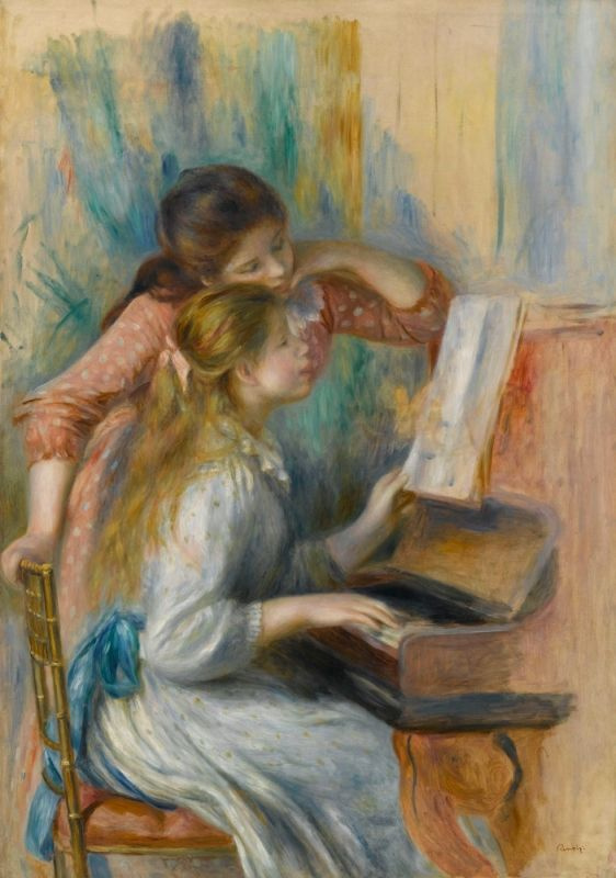 Пьер Огюст Ренуар. Две девушки за фортепиано. Эскиз