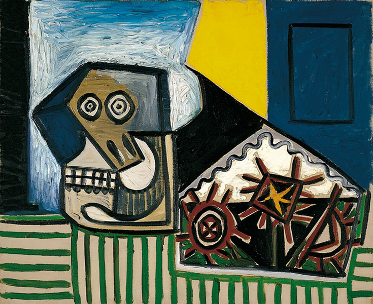 Пабло Пикассо. Натюрморт с черепом и тремя морскими ежами
