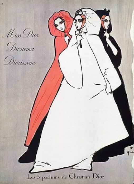 Рене Грюо. Рекламная Иллюстрация Christian Dior