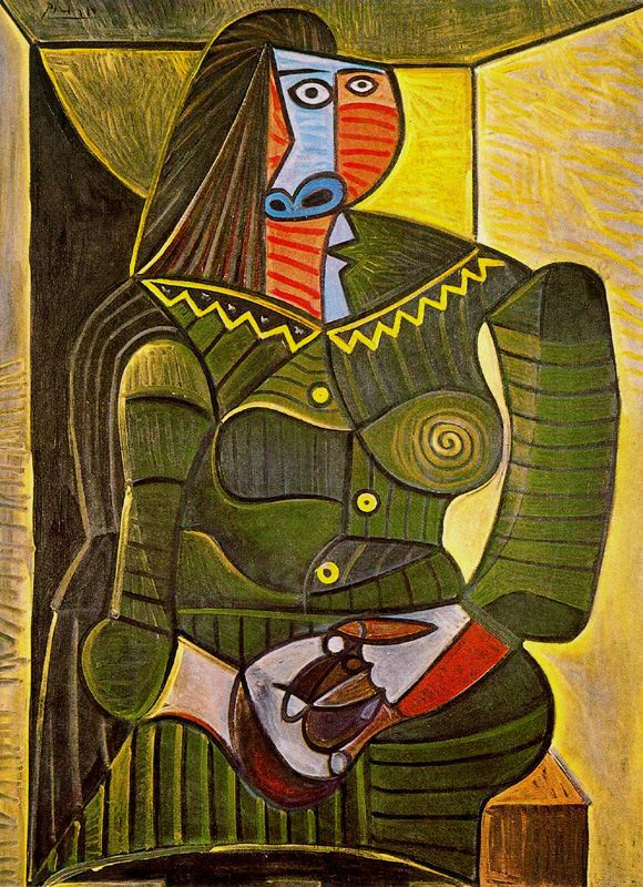 Пабло Пикассо. Женщина в зеленом (Дора Маар)