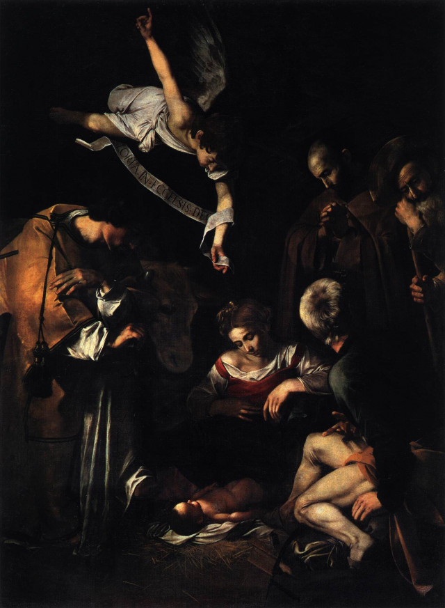 Микеланджело Меризи де Караваджо. Рождество со святым Франциском и святым Лаврентием