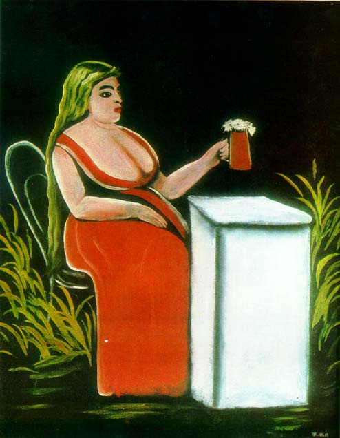Нико Пиросмани (Пиросманашвили). Женщина с кружкой пива