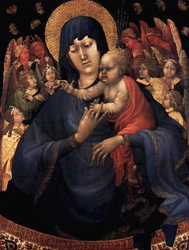 madonna and child with angels