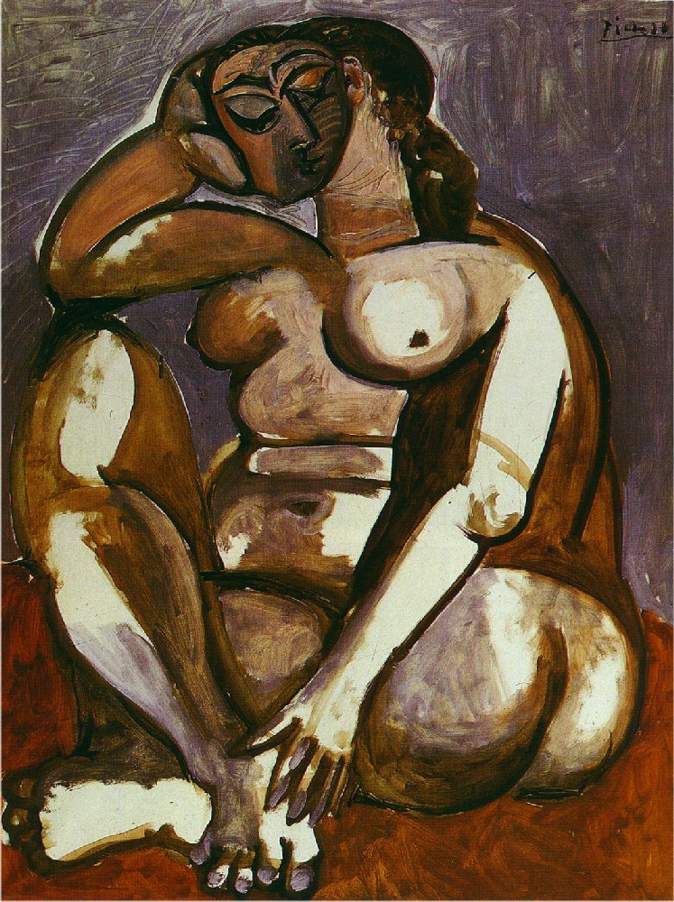 Пабло Пикассо. Обнаженная на корточках