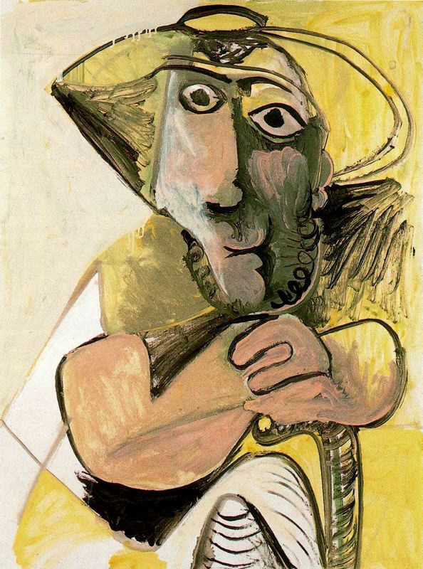 Пабло Пикассо. Сидящий человек с тростью