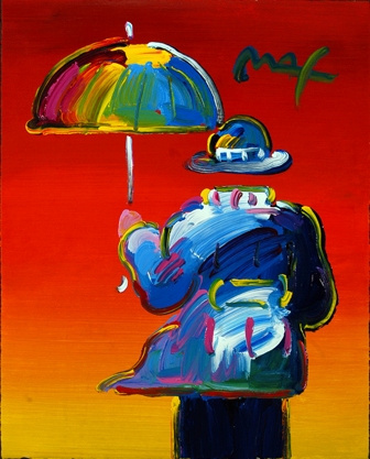 Питер  Макс. Человек зонта (Umbrella man)