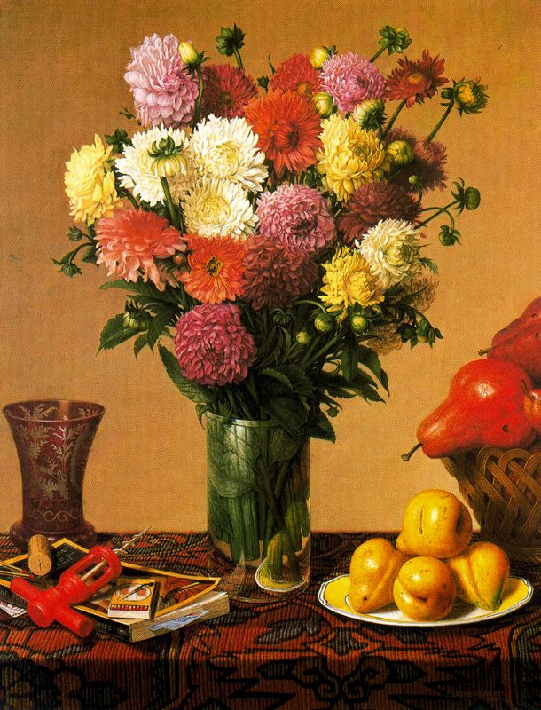 Стоун Робертс. Цветы и фрукты на столе