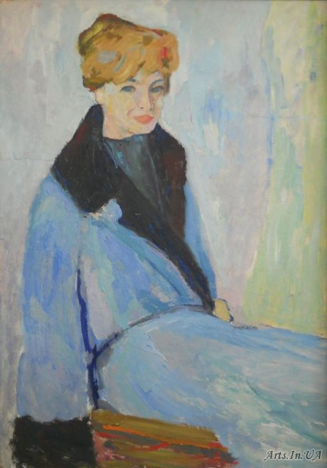 Владислав Акимович Потехин. Портрет женщины в голубом