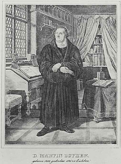 Адольф фон Менцель. Иллюстрации к книге "Жизнь Лютера", Доктор Мартин Лютер в своем кабинете