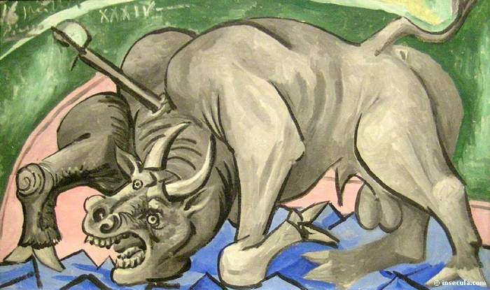 毕加索的第一幅斗牛画图片