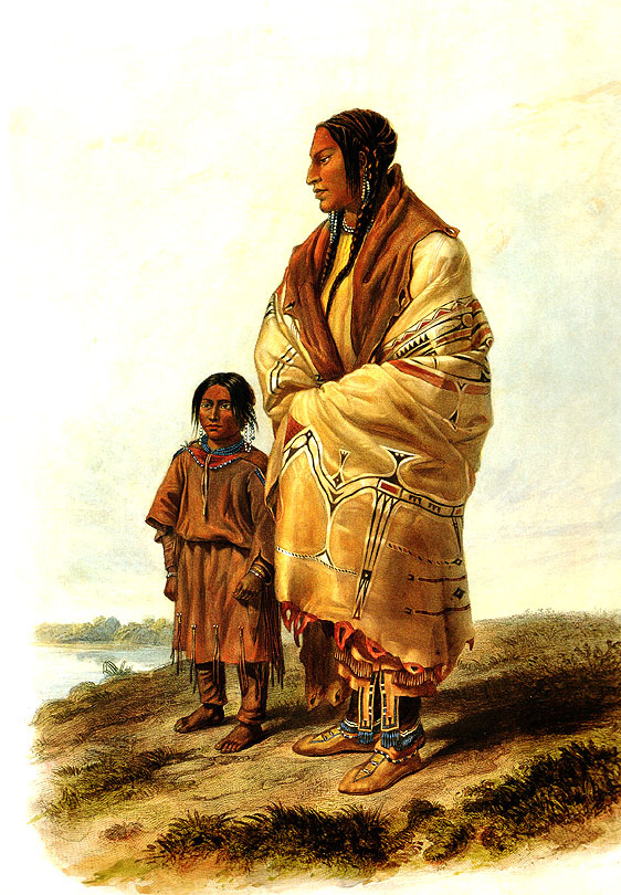 Карл Бодмер. Женщина и ребенок племени дакота